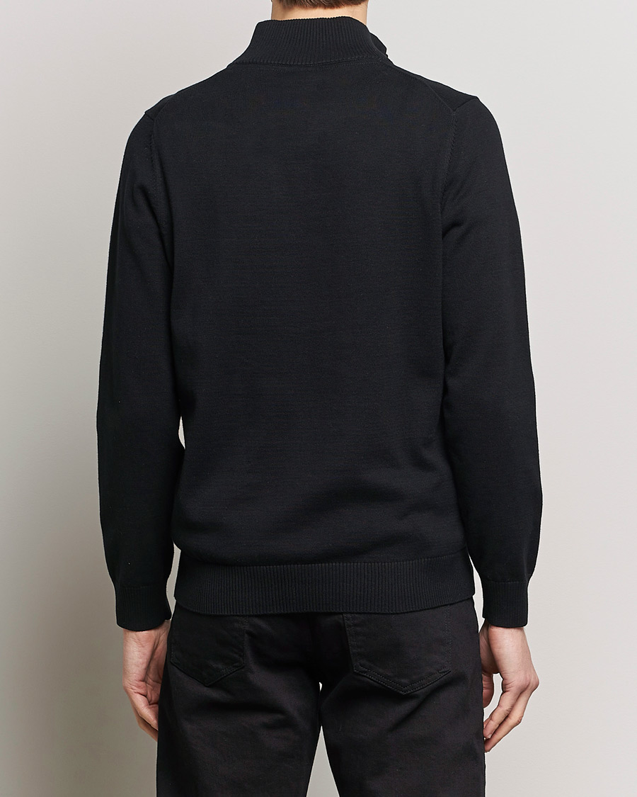 Mies | Puserot | Lyle & Scott | Cotton Knitted Half Zip Jet Black