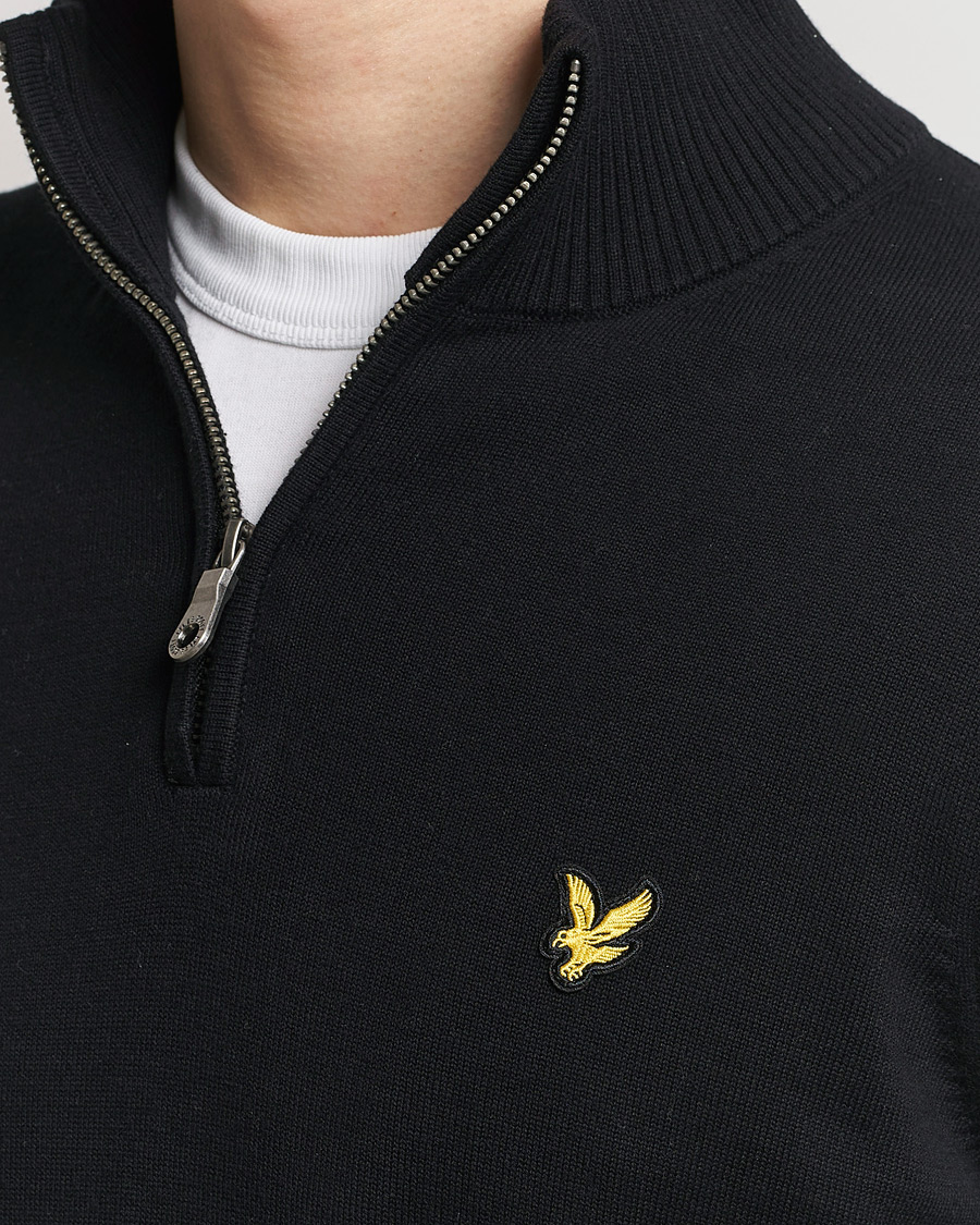 Mies | Puserot | Lyle & Scott | Cotton Knitted Half Zip Jet Black