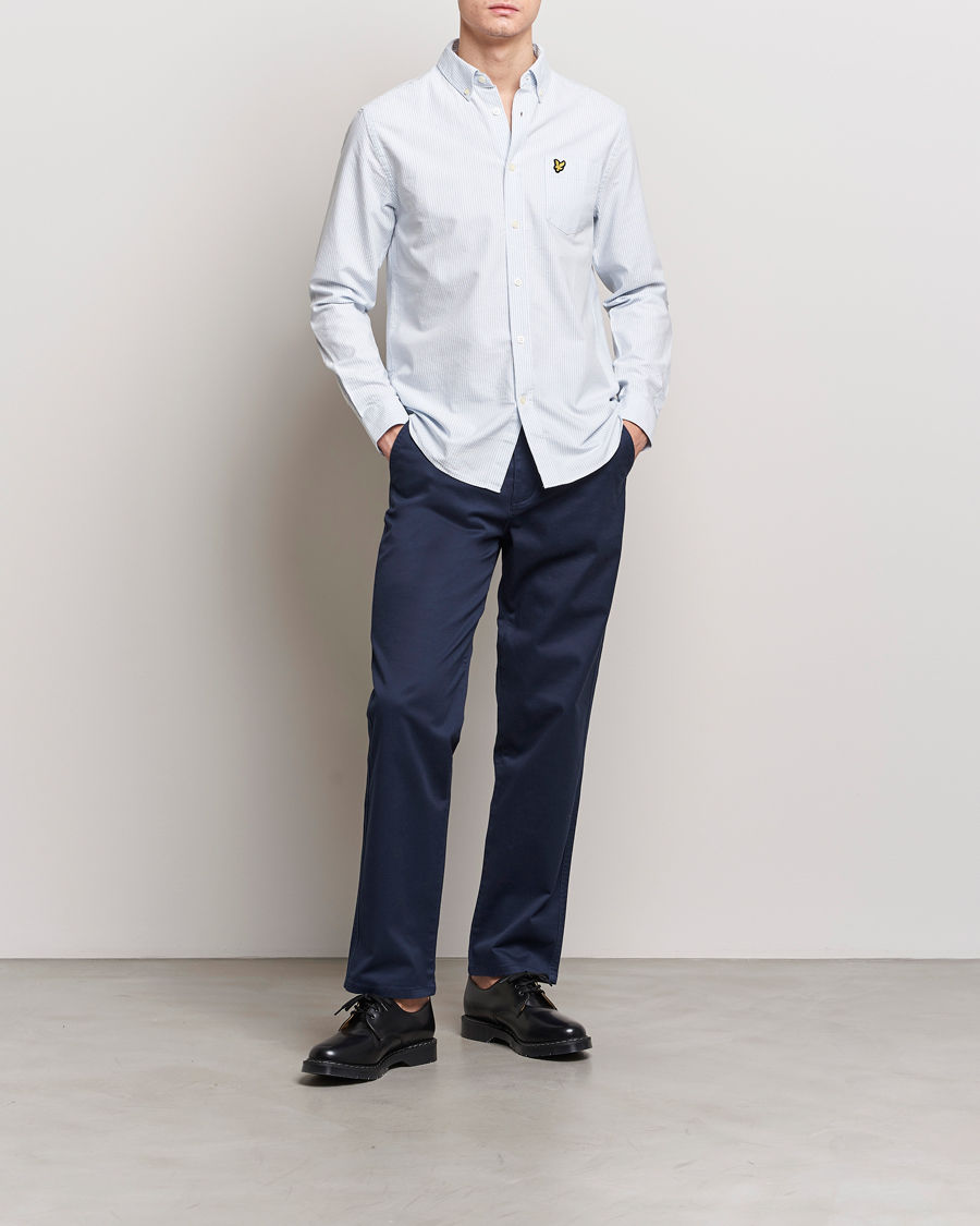 Mies | Kauluspaidat | Lyle & Scott | Lightweight Oxford Striped Shirt Blue/White