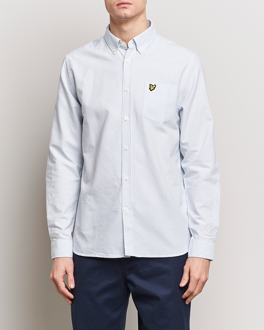 Mies | Oxford-paidat | Lyle & Scott | Lightweight Oxford Striped Shirt Blue/White