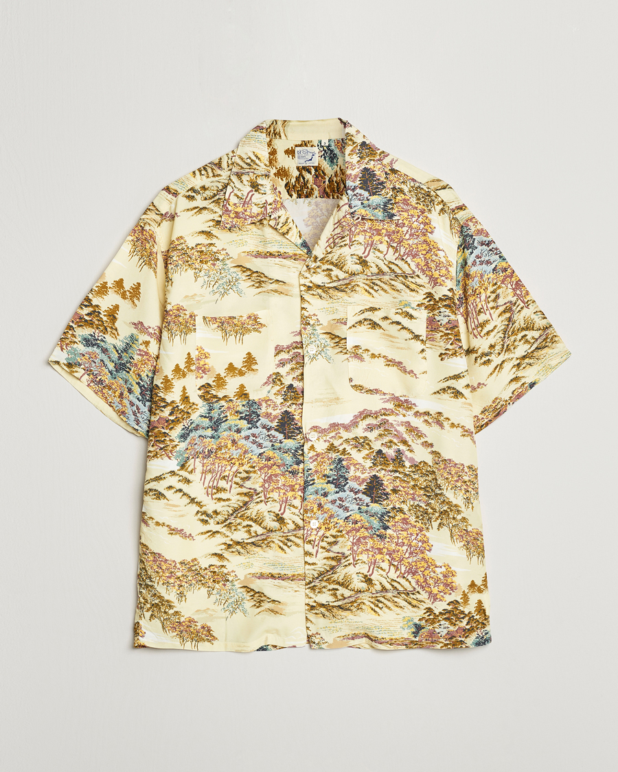 Mies | Kauluspaidat | orSlow | Printed Rayon Camp Shirt Yellow
