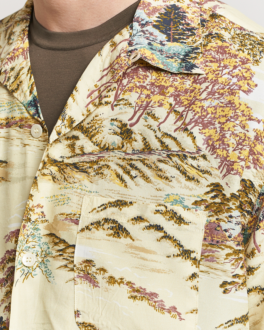 Mies | Kauluspaidat | orSlow | Printed Rayon Camp Shirt Yellow