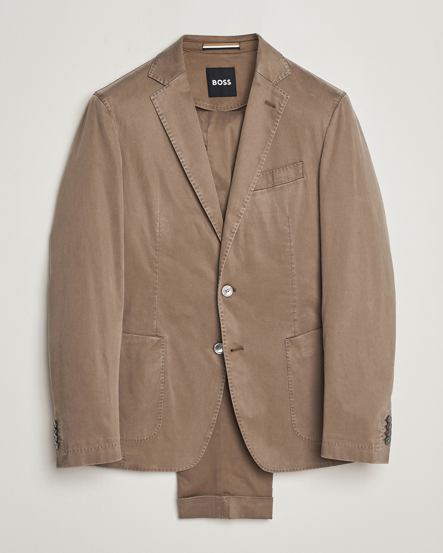 Mies | Puvut | BOSS BLACK | Hanry Cotton Suit Open Brown