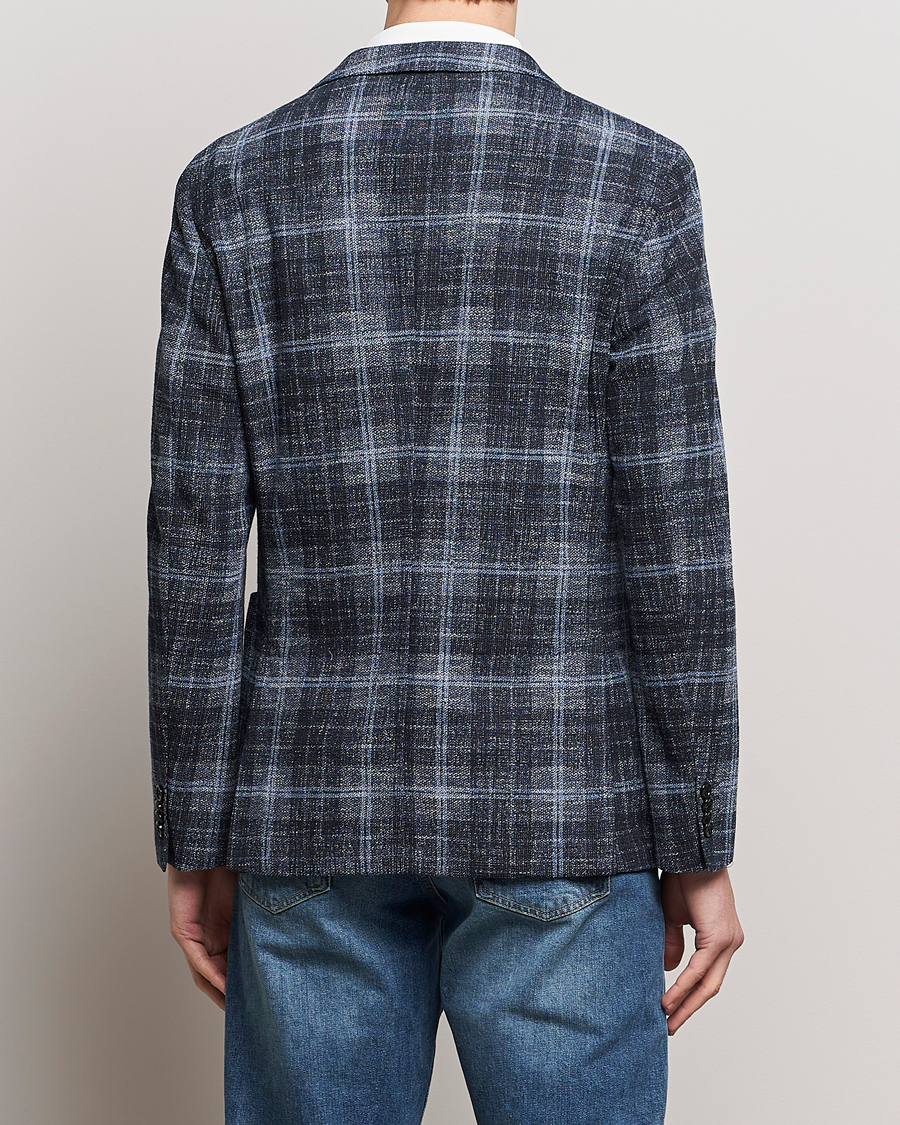 Mies | Pikkutakit | BOSS BLACK | Hanry Checked Jersey Blazer Dark Blue