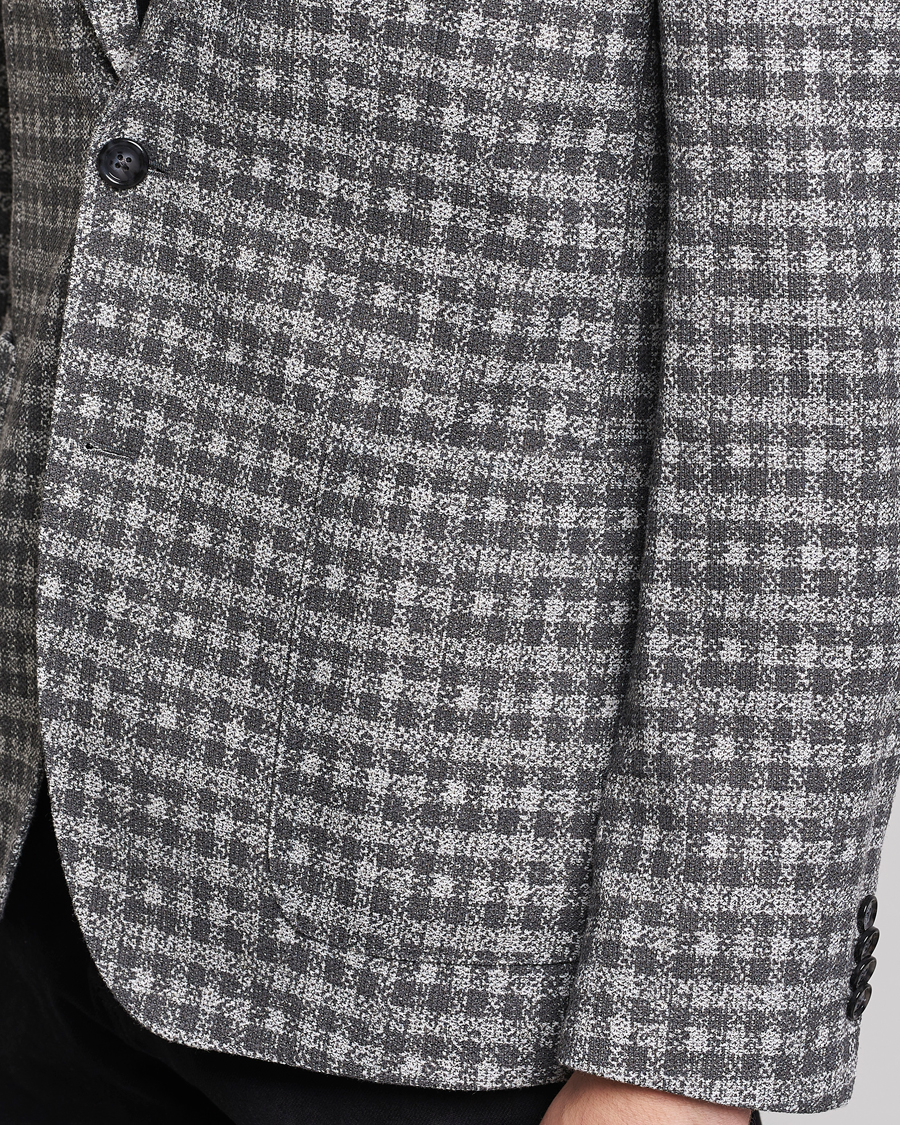 Mies | Pikkutakit | BOSS BLACK | Hanry Checked Jersey Blazer Silver