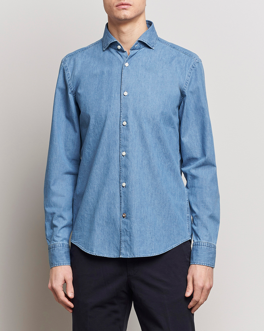 Mies | Kauluspaidat | BOSS BLACK | Hal Cotton Shirt Medium Blue
