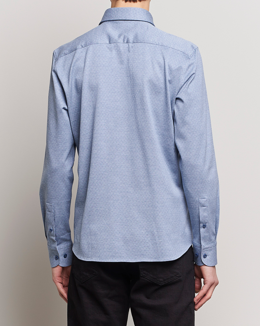 Mies | Kauluspaidat | BOSS BLACK | Hal Cotton Jersey Shirt Open Blue