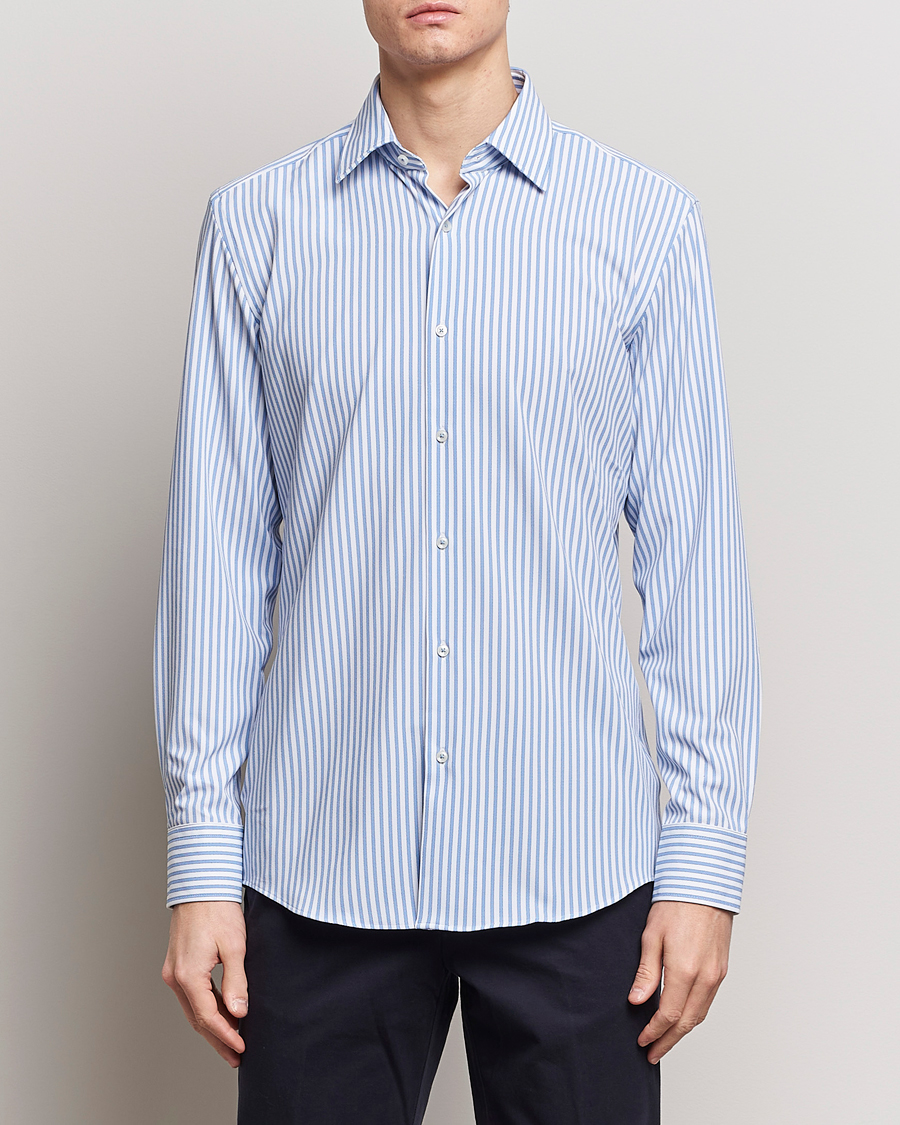 Mies | Rennot paidat | BOSS BLACK | Hank 4-Way Stretch Striped Shirt Light Blue