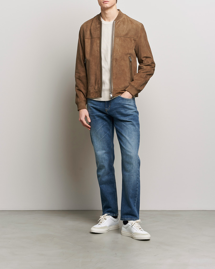 Mies | Takit | BOSS BLACK | Malbano Leather Jacket Open Brown