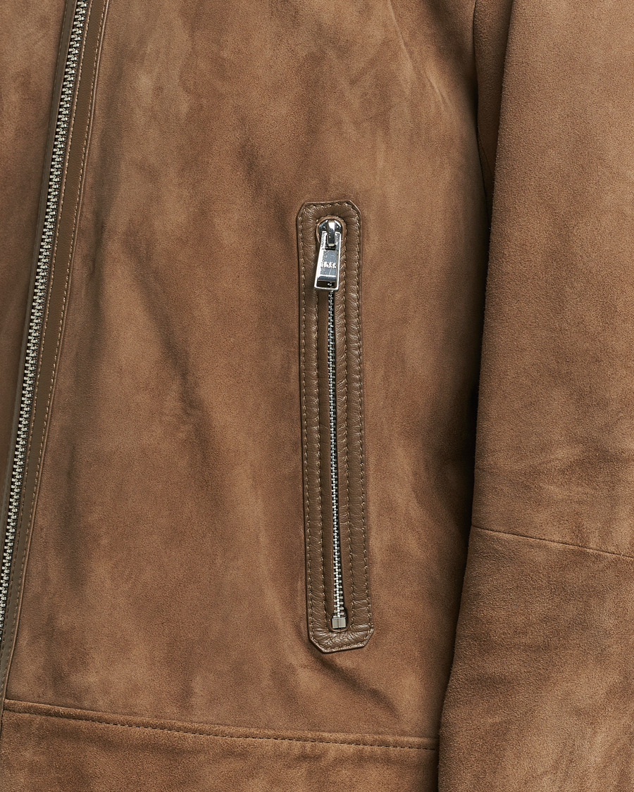 Mies | Takit | BOSS BLACK | Malbano Leather Jacket Open Brown