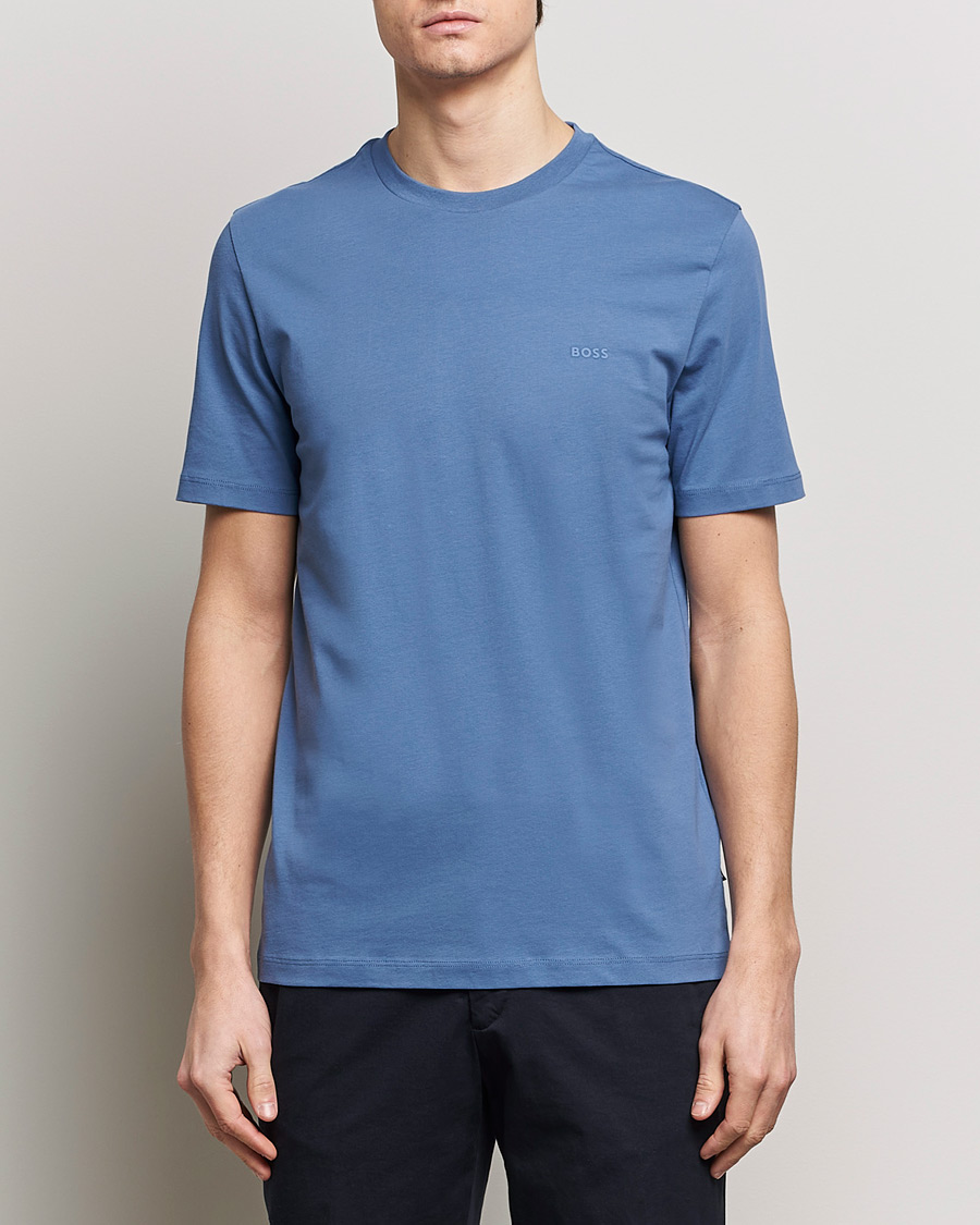 Mies | BOSS BLACK | BOSS BLACK | Thompson Crew Neck T-Shirt Open Blue