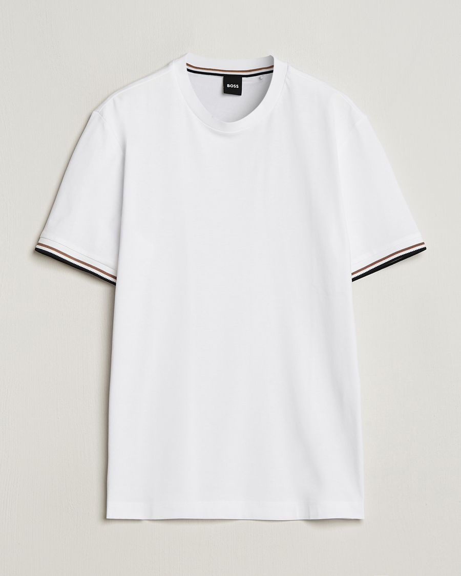 Mies | T-paidat | BOSS BLACK | Thompson Tipped Crew Neck T-Shirt White