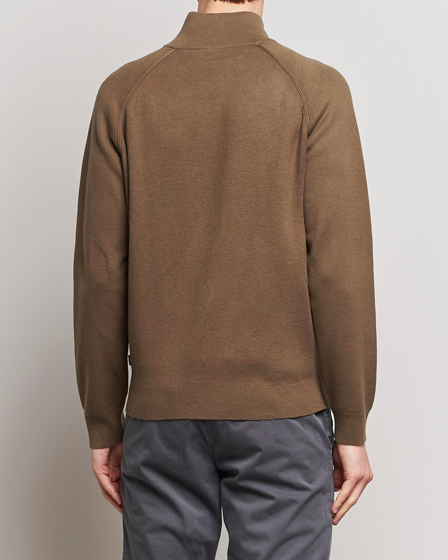 Mies | Puserot | BOSS BLACK | Perrone Knitted Full-Zip Open Brown