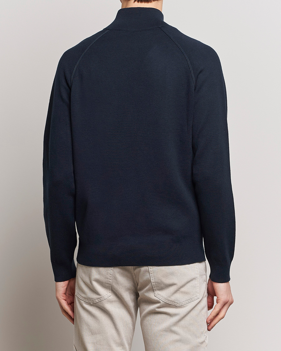 Mies | Puserot | BOSS BLACK | Perrone Knitted Full-Zip Dark Blue