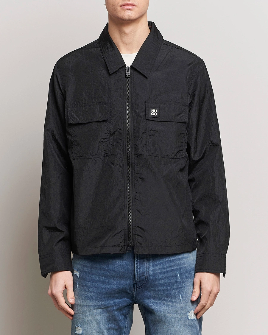 Mies |  | HUGO | Emalo Full-Zip Overshirt Black