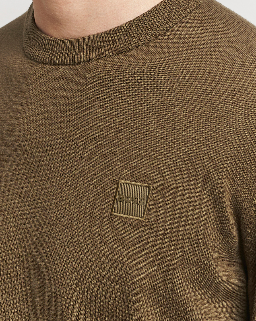 Mies | Puserot | BOSS ORANGE | Kanovano Knitted Sweater Open Green