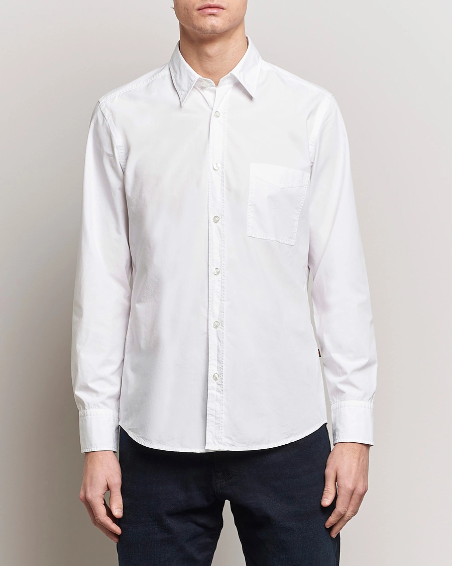 Mies | Rennot | BOSS ORANGE | Relegant Cotton Pocket Shirt White