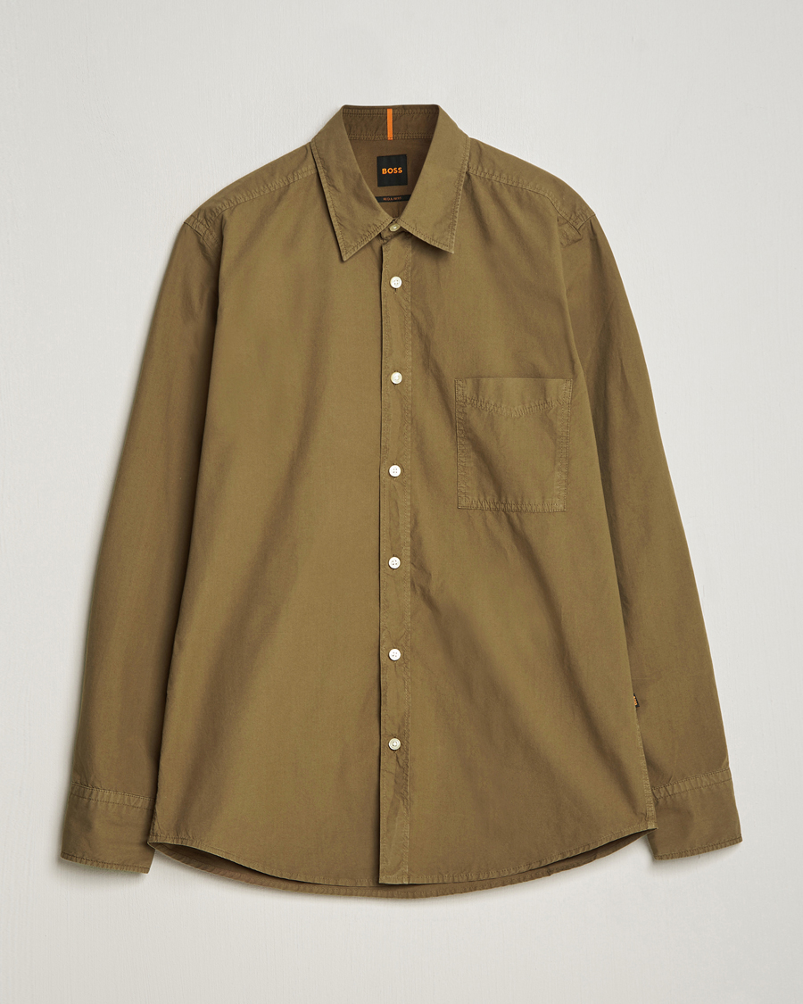 Mies | Kauluspaidat | BOSS ORANGE | Relegant Cotton Pocket Shirt Open Green