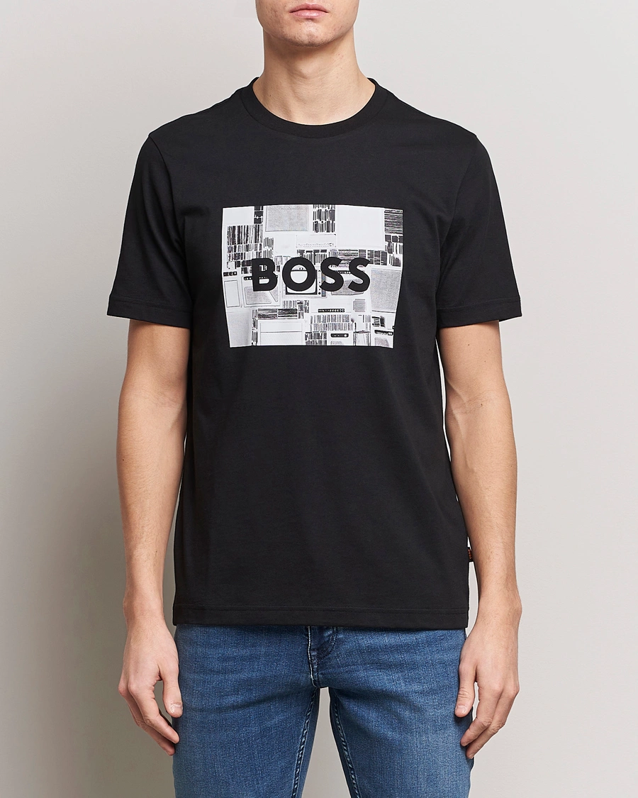 Mies | T-paidat | BOSS ORANGE | Heavy Logo T-Shirt Black