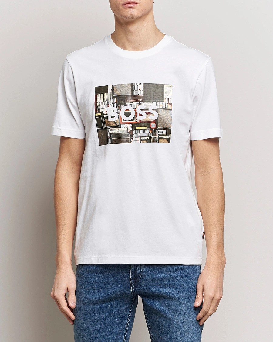 Mies | Lyhythihaiset t-paidat | BOSS ORANGE | Heavy Logo T-Shirt White
