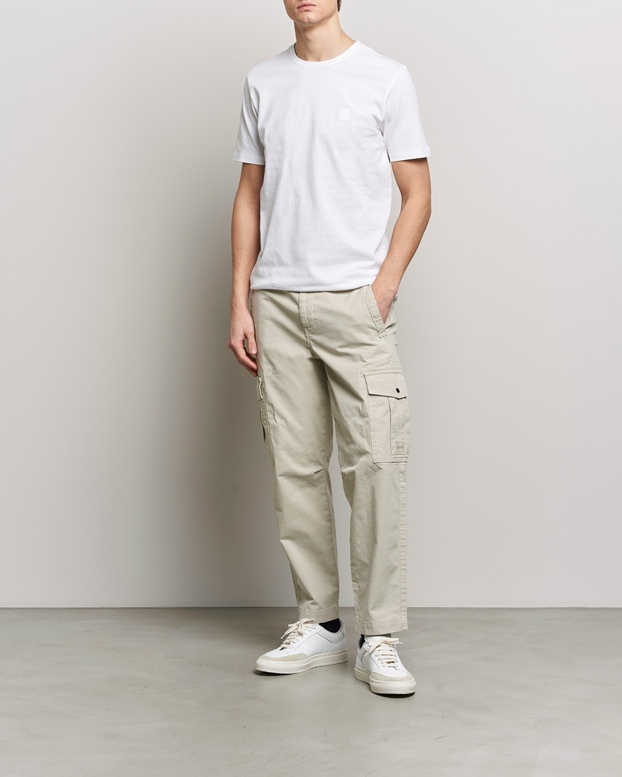 Mies | T-paidat | BOSS ORANGE | Tales Logo Crew Neck T-Shirt White