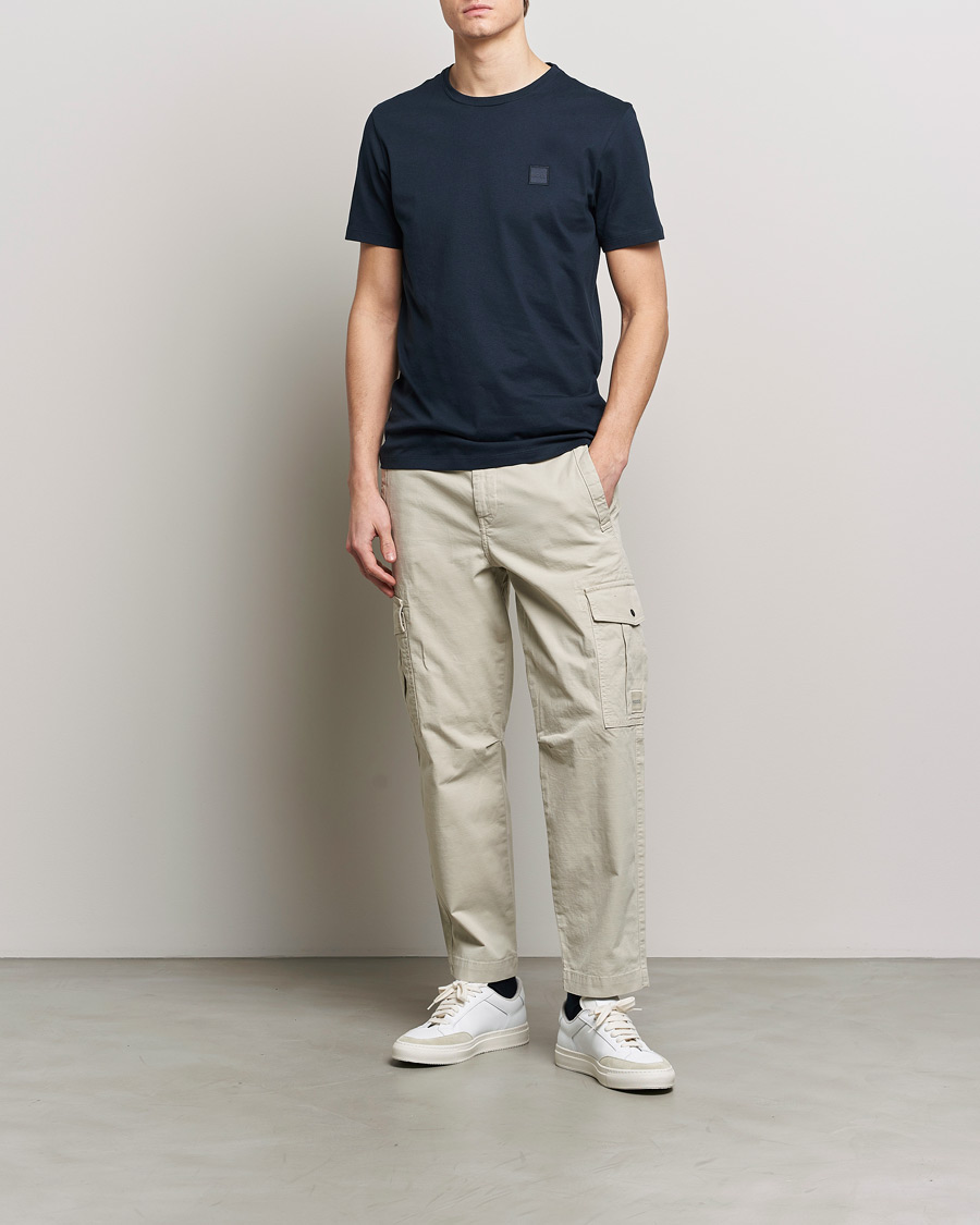 Mies | T-paidat | BOSS ORANGE | Tales Logo Crew Neck T-Shirt Dark Blue