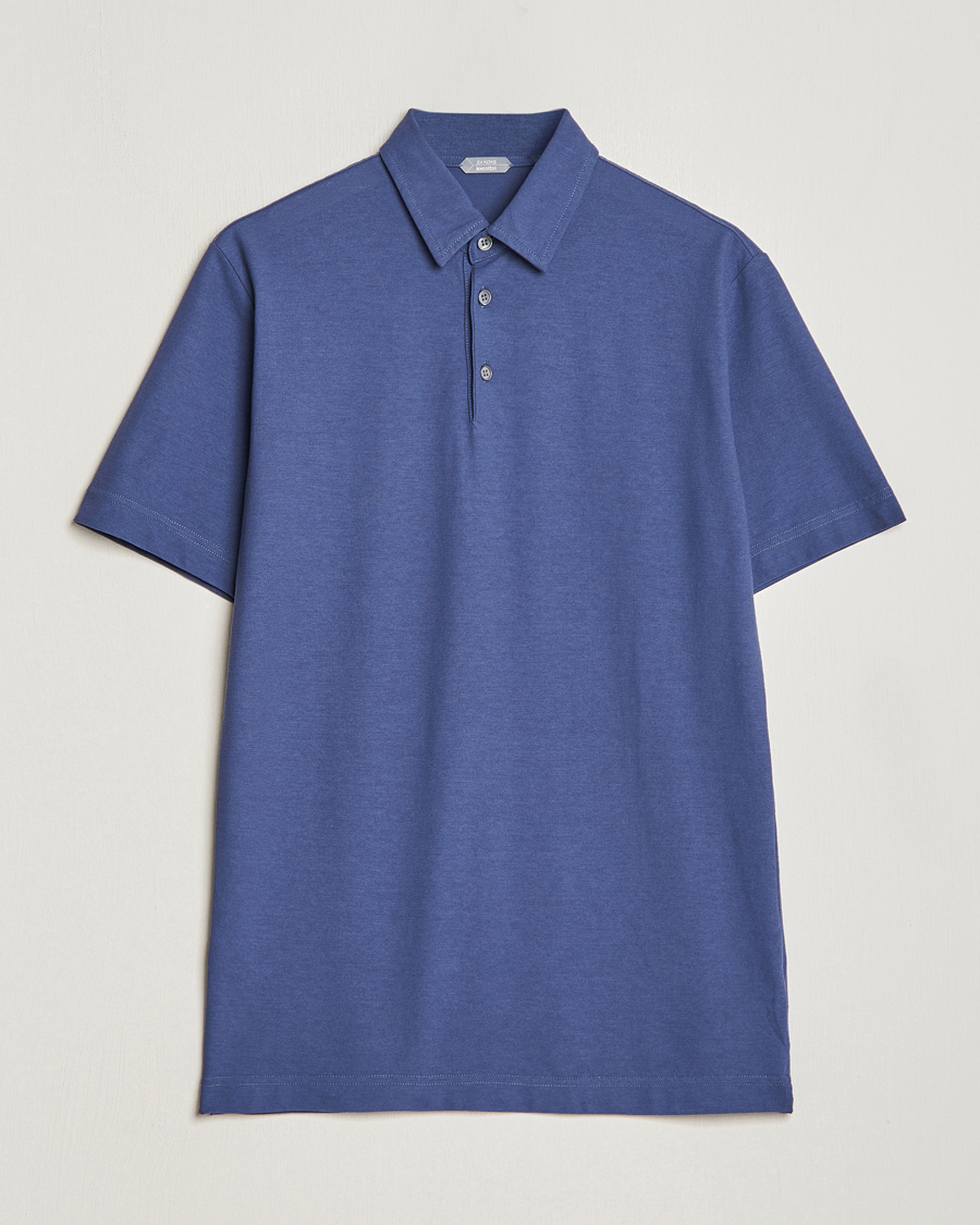 Mies | Pikeet | Zanone | Ice Cotton Polo Steel Blue