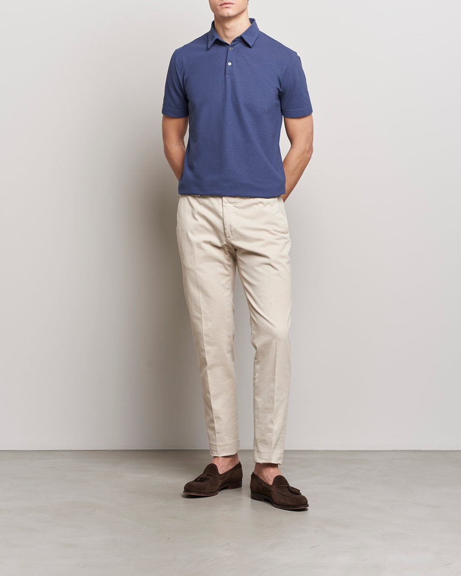 Mies | Pikeet | Zanone | Ice Cotton Polo Steel Blue