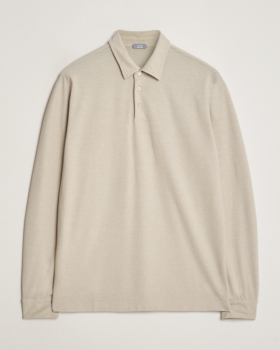 Mies | Puserot | Zanone | Ice Cotton Long Sleeve Polo Beige