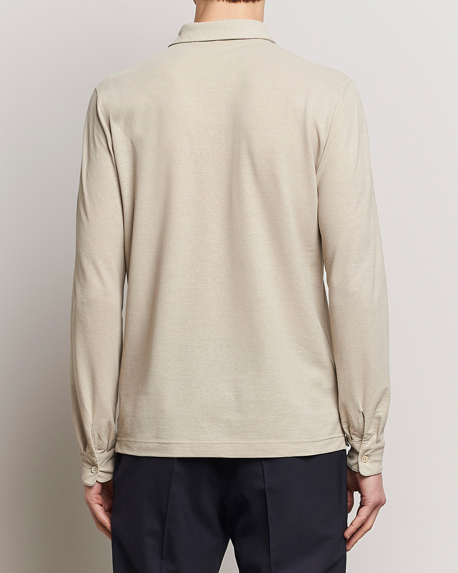 Mies | Puserot | Zanone | Ice Cotton Long Sleeve Polo Beige