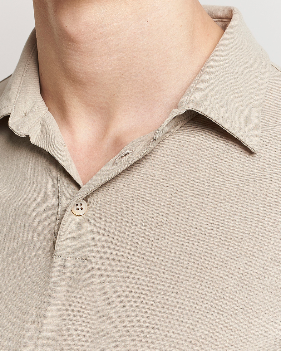 Mies | Puserot | Zanone | Ice Cotton Long Sleeve Polo Beige