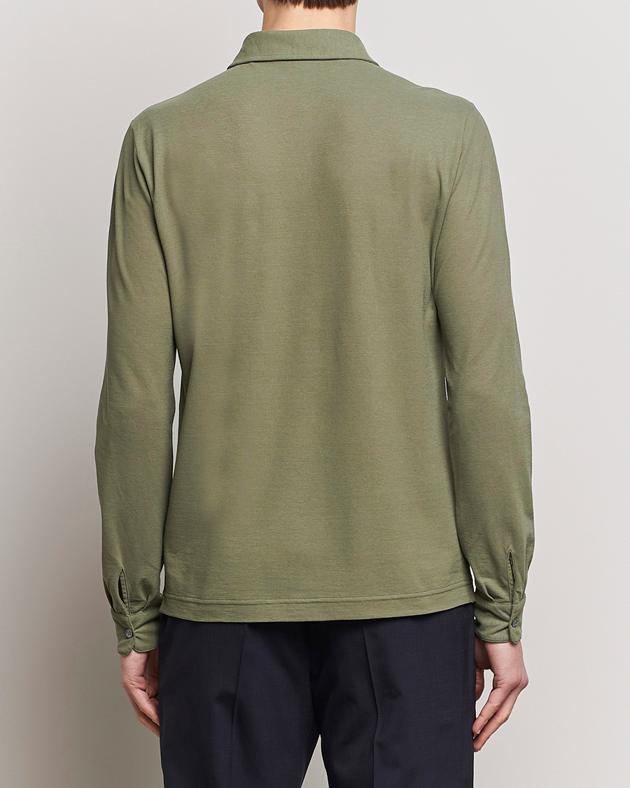 Mies | Puserot | Zanone | Ice Cotton Long Sleeve Polo Olive