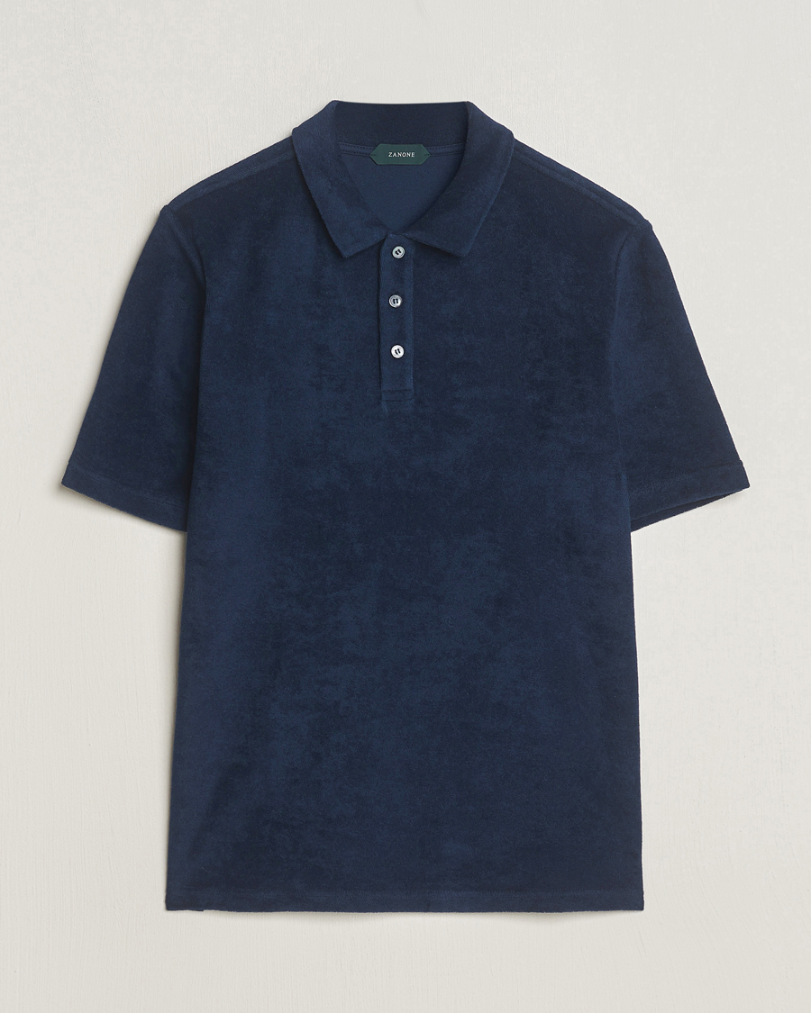 Mies | Pikeet | Zanone | Terry Cotton Polo Navy