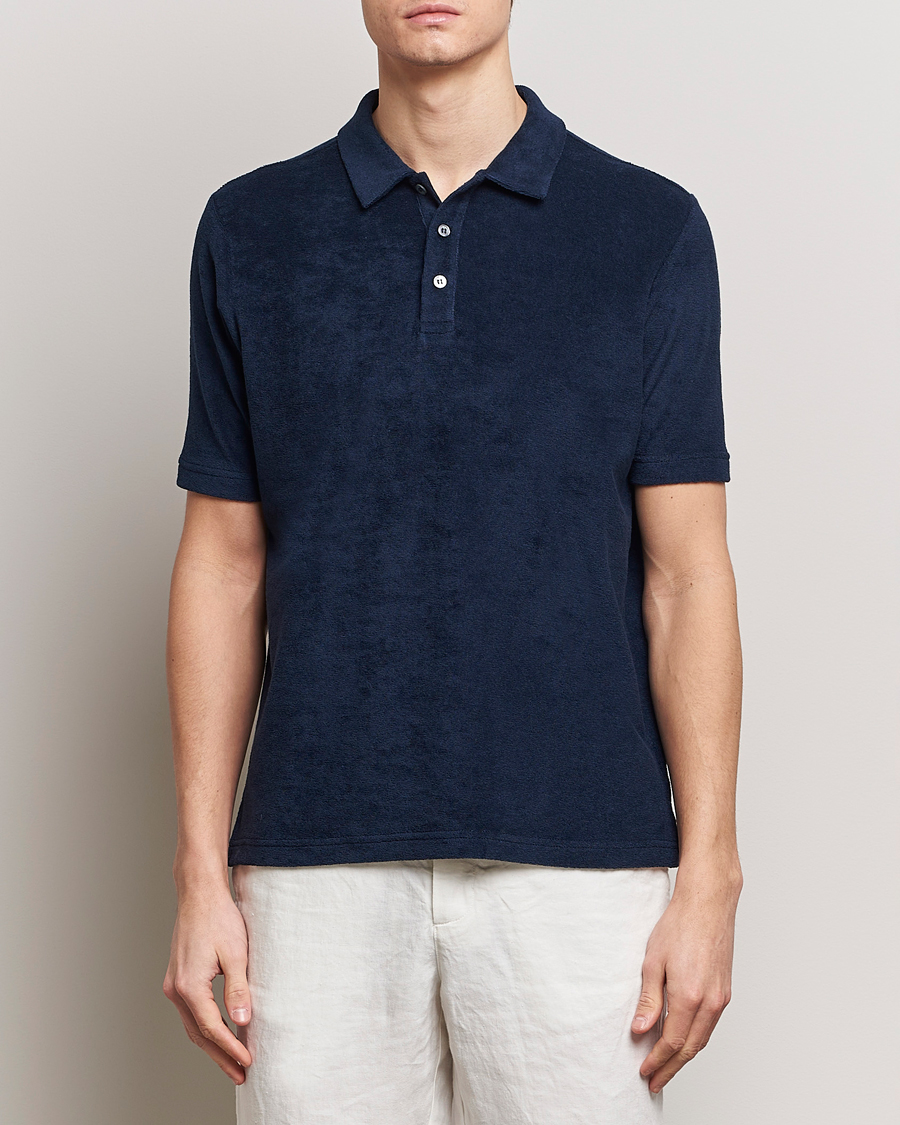 Mies | Pikeet | Zanone | Terry Cotton Polo Navy