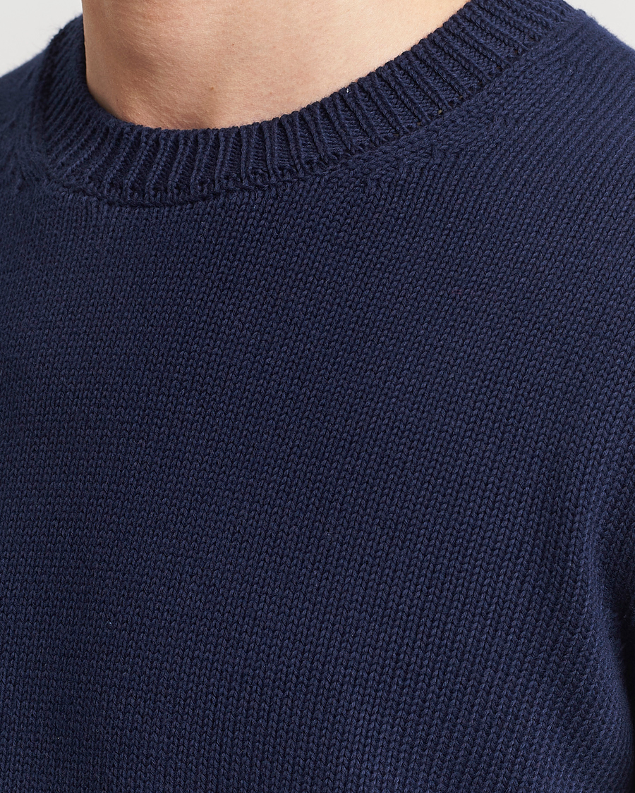 Mies | Puserot | Zanone | Soft Cotton Crewneck Sweater Navy