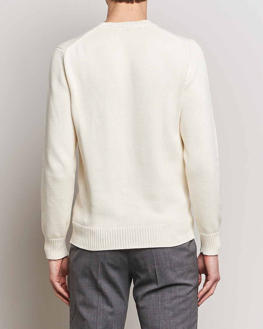 Mies | Puserot | Zanone | Soft Cotton Crewneck Sweater Off White