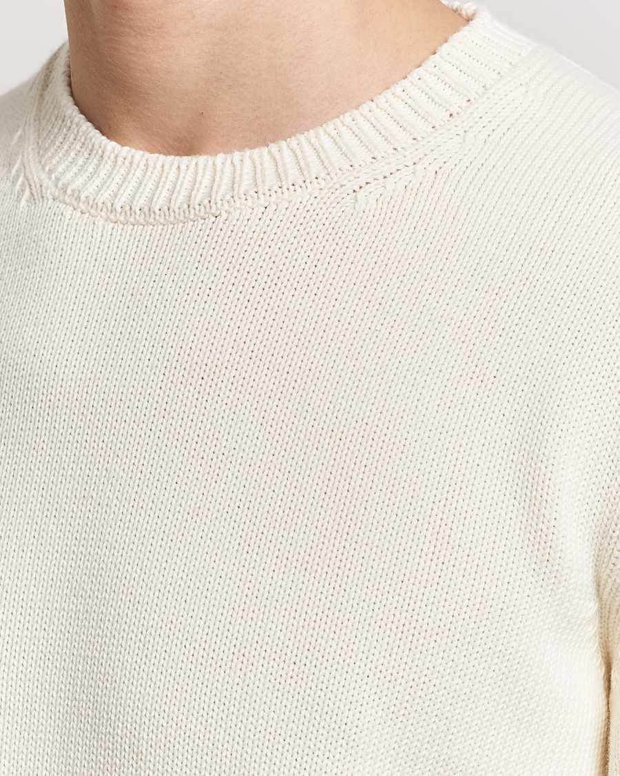 Mies | Puserot | Zanone | Soft Cotton Crewneck Sweater Off White