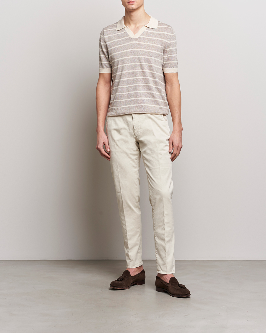 Mies | Housut | Incotex | Slim Fit Garment Dyed Slacks Off White