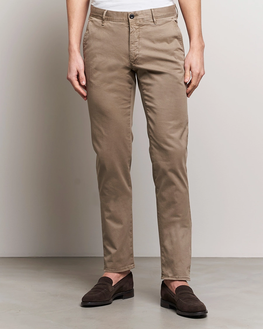Mies | Italian Department | Incotex | Slim Fit Garment Dyed Slacks Dark Brown