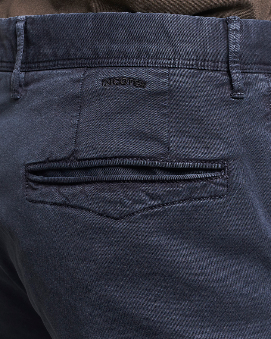 Mies | Housut | Incotex | Slim Fit Garment Dyed Slacks Navy