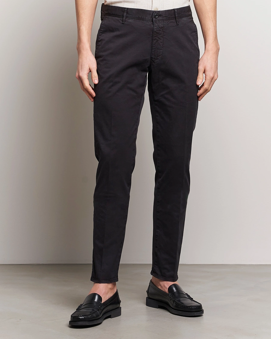 Mies |  | Incotex | Slim Fit Garment Dyed Slacks Black
