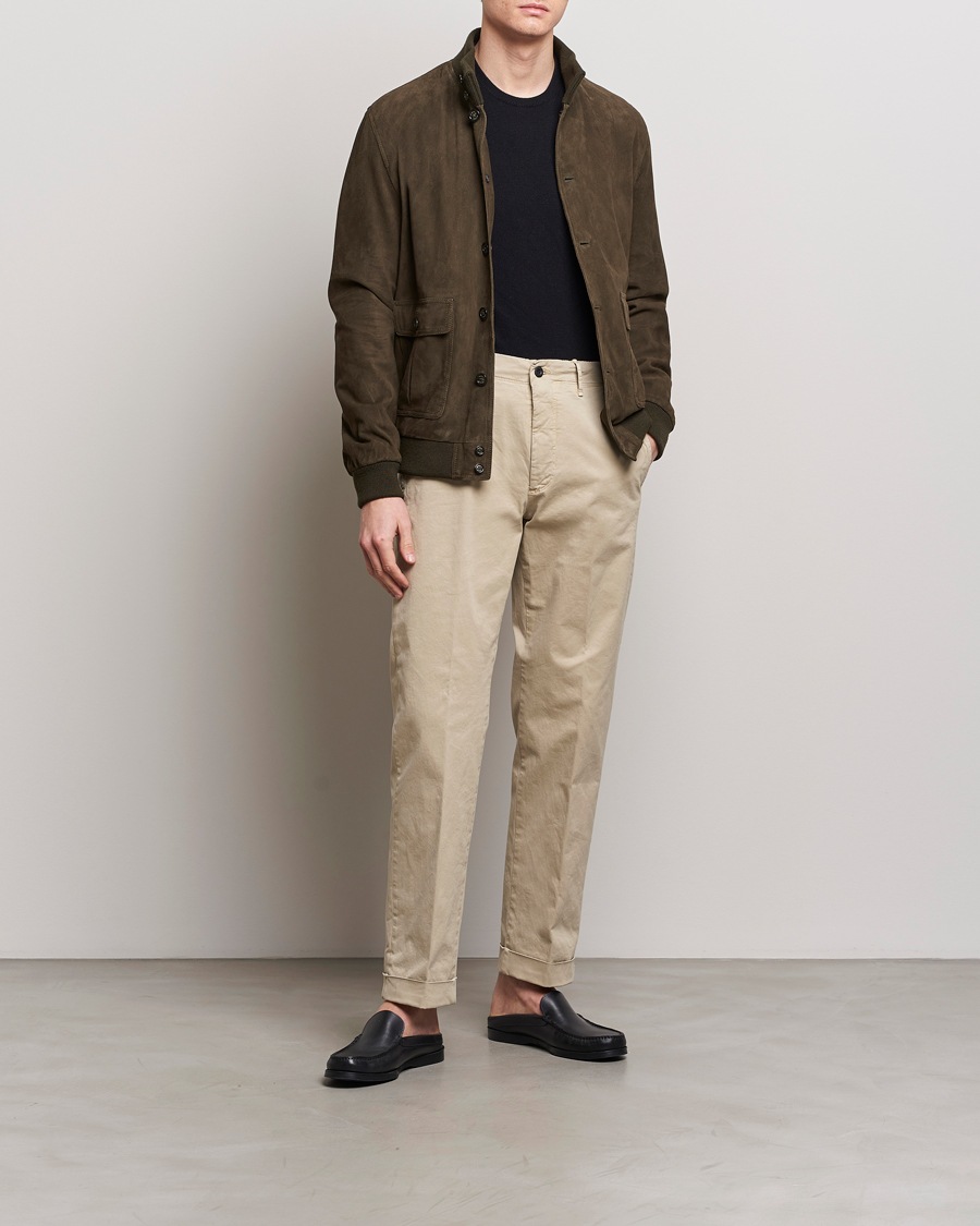 Mies | Housut | Incotex | Regular Fit Cotton Stretch Slacks Beige