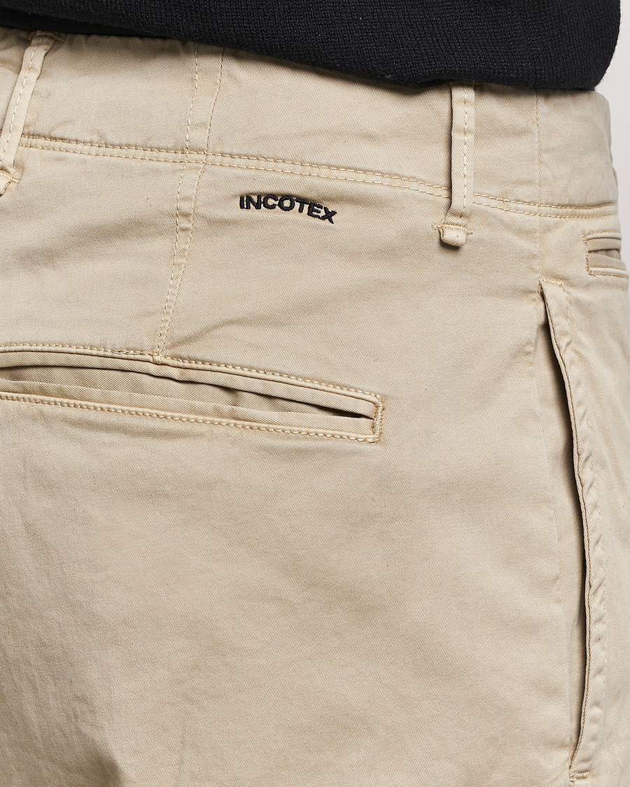 Mies | Housut | Incotex | Regular Fit Cotton Stretch Slacks Beige
