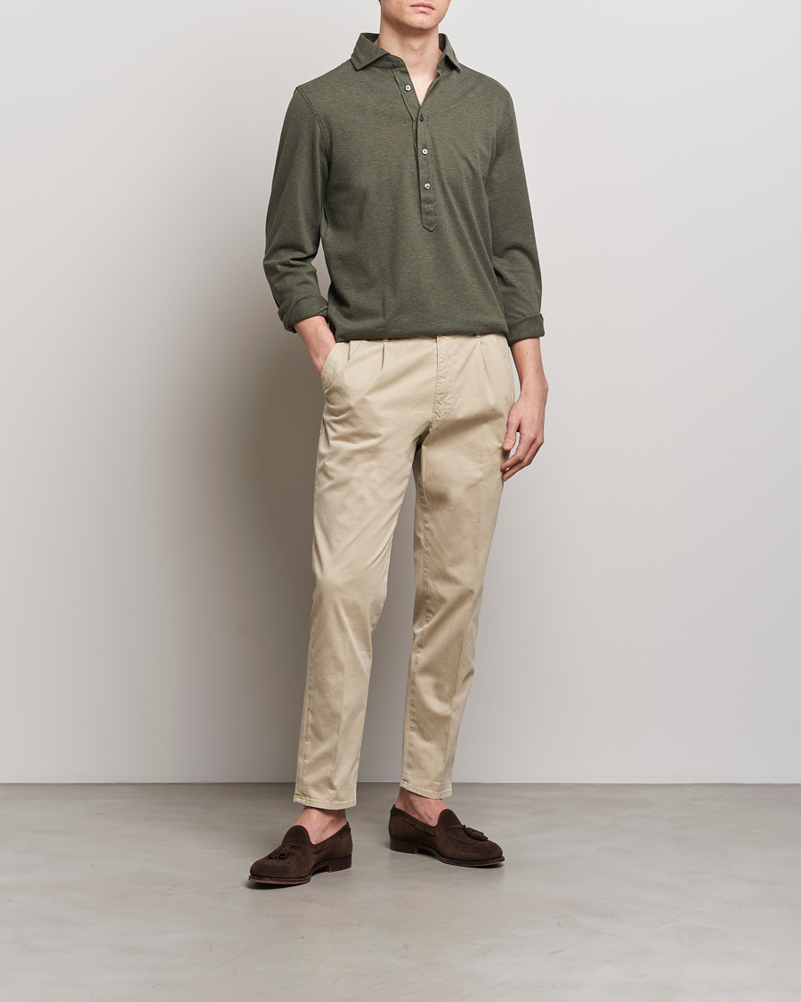 Mies | Housut | Incotex | Tapered Fit Pleated Slacks Light Beige