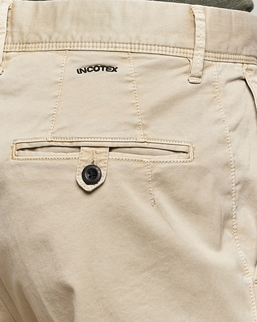 Mies | Housut | Incotex | Tapered Fit Pleated Slacks Light Beige