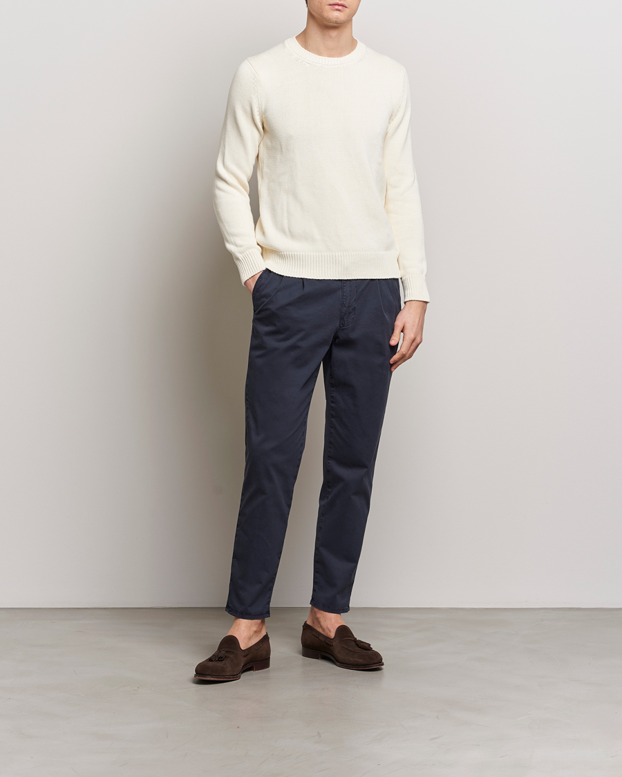 Mies | Housut | Incotex | Tapered Fit Pleated Slacks Navy