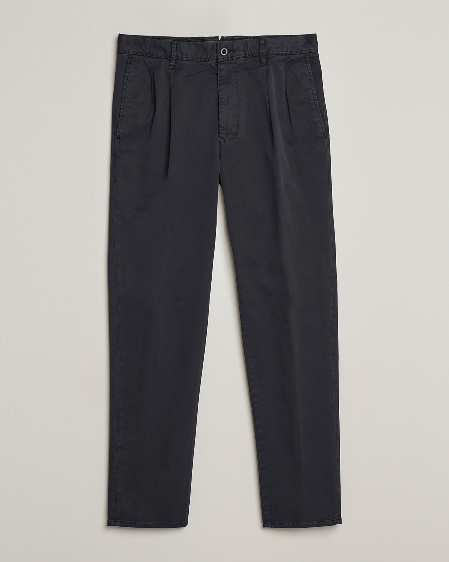 Mies | Housut | Incotex | Tapered Fit Pleated Slacks Black