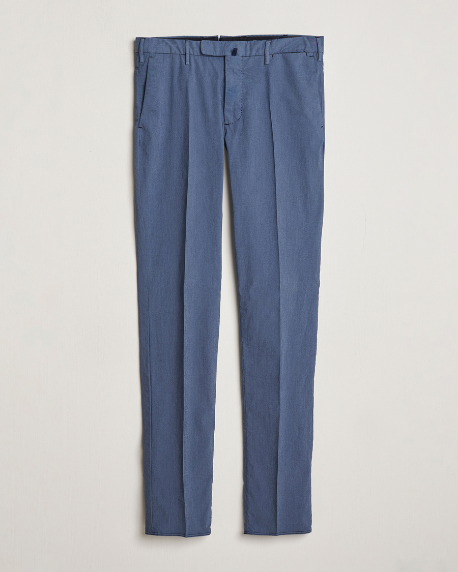 Mies | Housut | Incotex | Slim Fit Washed Cotton Comfort Trousers Dark Blue