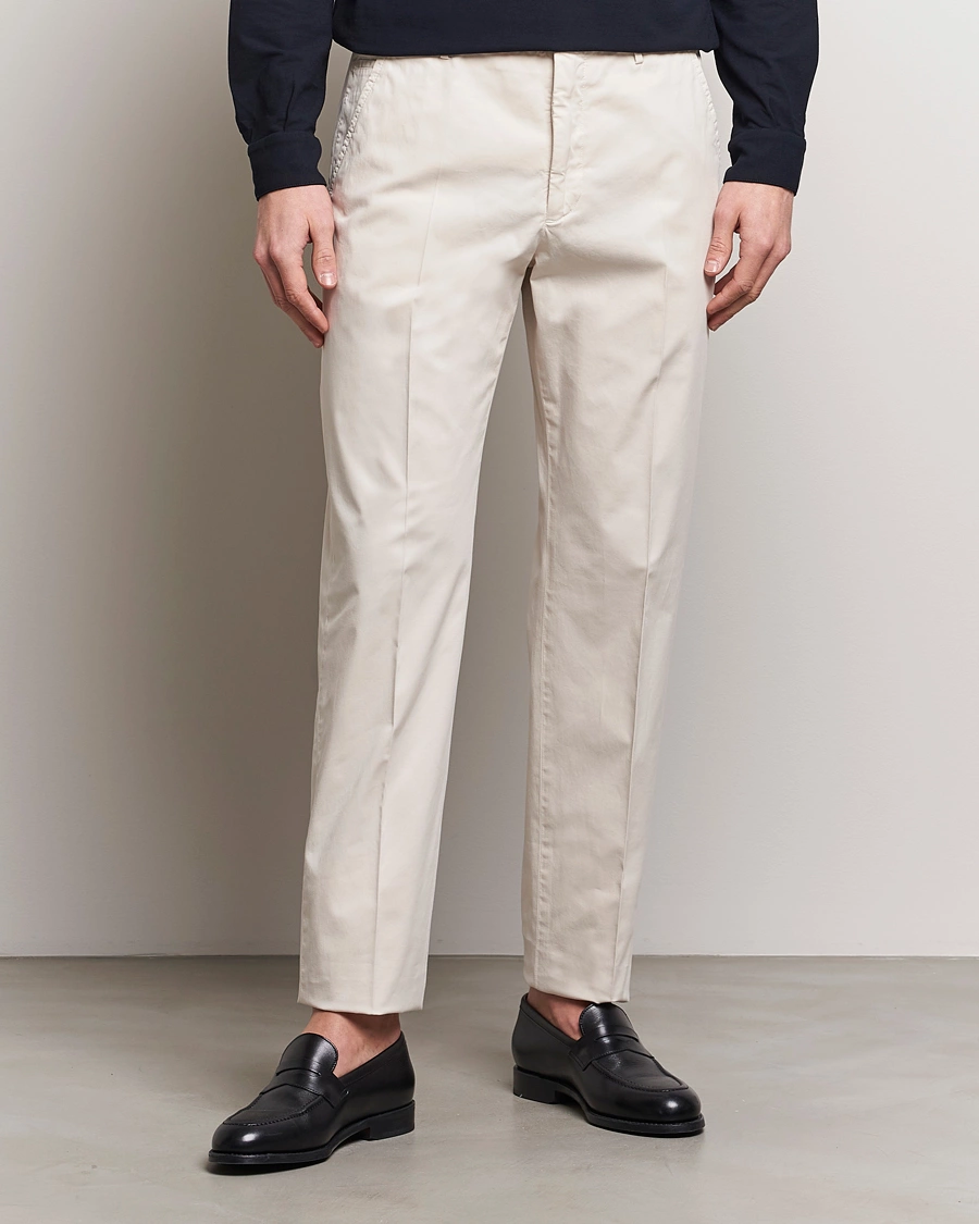 Mies |  | Incotex | Straight Fit Garment Dyed Chinos Off White
