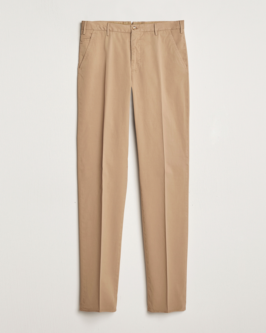 Mies | Housut | Incotex | Straight Fit Garment Dyed Chinos Beige